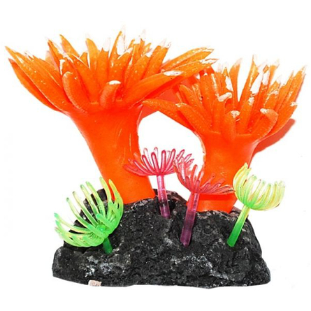 УЮТ Коралл аквариумный Актинии малые оранжевые, силиконовый, 8 см – интернет-магазин Ле’Муррр