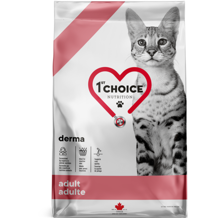 1st CHOICE GF DERMA Сухой корм для взрослых кошек с гиперчувствительной кожей (с лососем) – интернет-магазин Ле’Муррр
